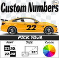 Fairwinds Designs Custom Race Car Number Decals | Set of 3 Heavy Duty Vinyl by FairwindsDesigns