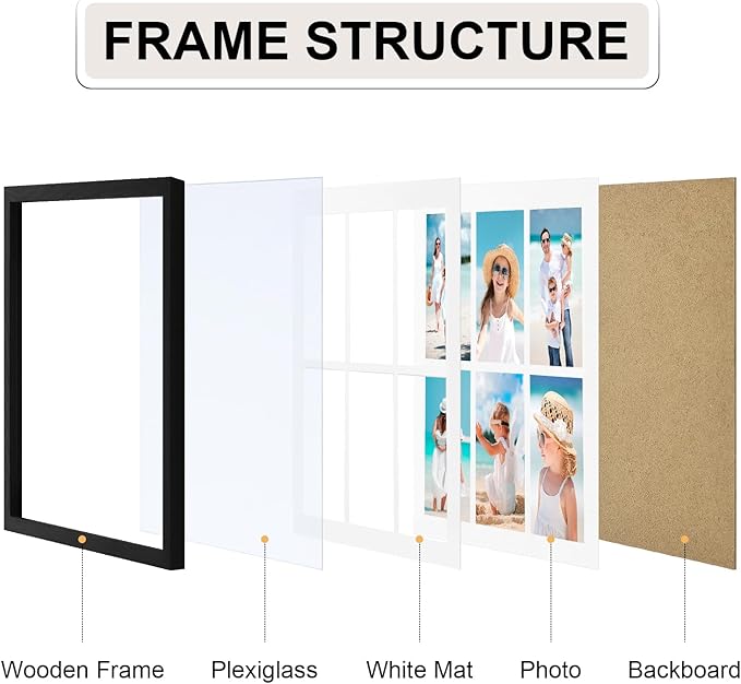 Vittanly 14x14 Collage Picture Frame, Displays 6Pcs 4x6 Pictures - Image 5