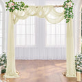 Wedding Arch Draping Fabric Beige Arch Drapes Sheer Backdrop Curtain by Gogoparti
