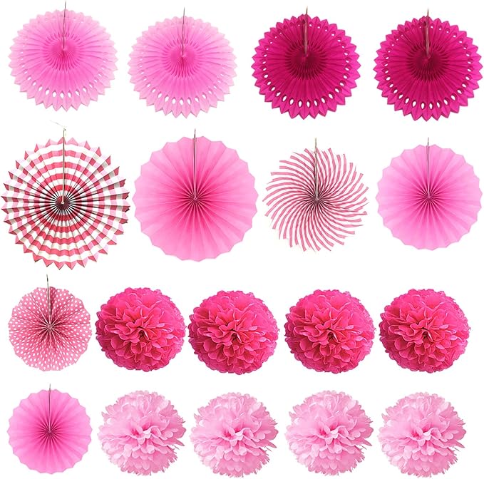 ZERODECO Party Decoration, Pom Poms Flowers, Garlands String Polka Dot and - Image 7