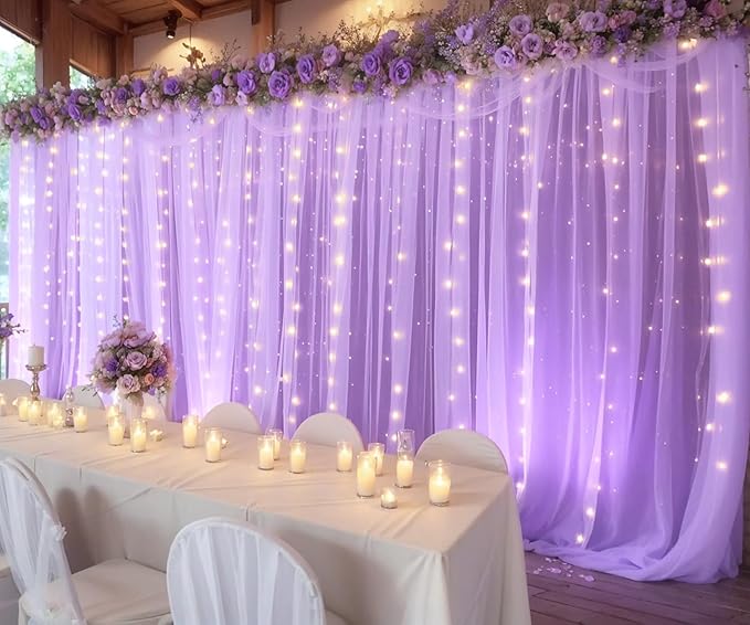 Lavender Tulle Photo Backdrop Curtain - Image 4