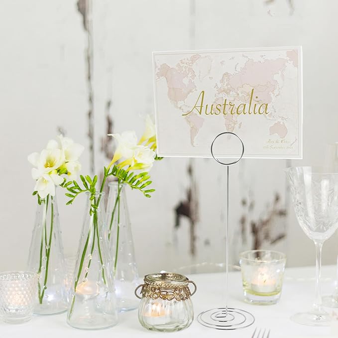 24 Pcs Table Number Holder 8.66inch Tall Metal Iron Place Card Holder - Image 4