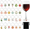 SANNIX Spring Floral Wine Charms by SANNIX