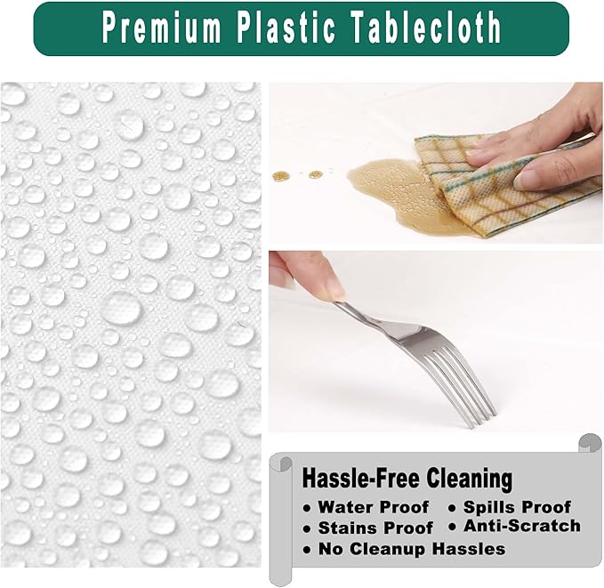 Silver Plastic Tablecloths 2 Pack Dark Gray Disposable Table Covers 54 x 108 - Image 3