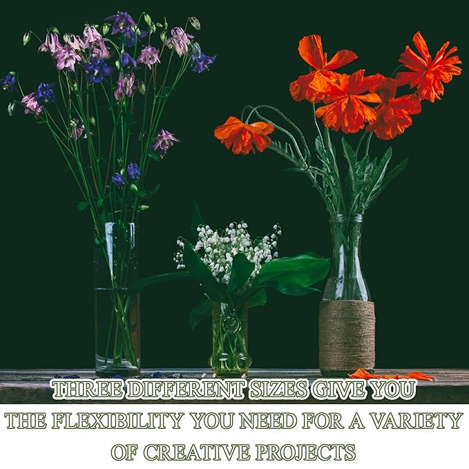 300pcs Artificial Flower Stems, 6.7in、8in、10in Plastic Green Floral Wire Stems - Image 6