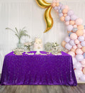 QueenDream Tablecloth 90x156 Rectangle Sequin Tablecloth Purple Wedding Table by QueenDream
