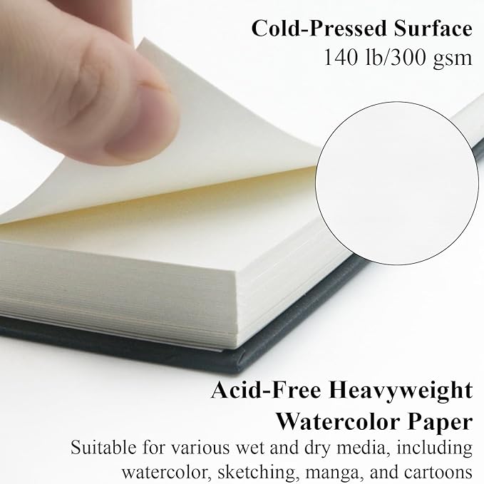 Watercolor Sketchbook 10"x12", 32 Sheets Water Color Paper, 140lb/300gsm - Image 4