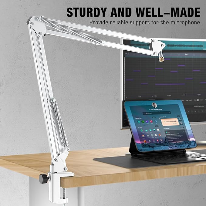 FIFINE Microphone Boom Arm, Suspension Mic Arm Stand - Image 2