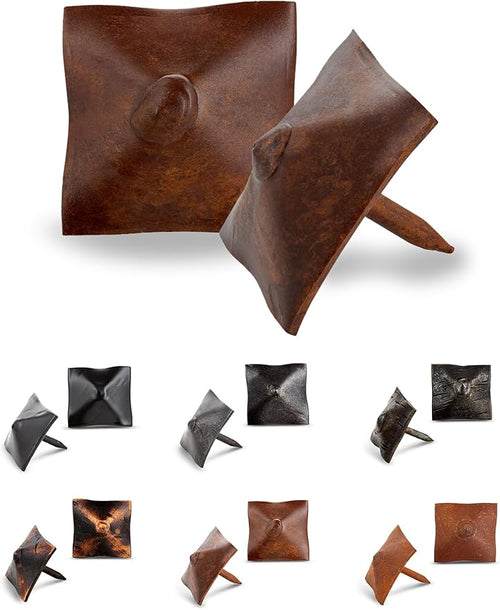 100 Pack 1" Square Head Iron Clavos Decorative Nails – Sealed Rusted – Handmade by BorderlandRusticHardware