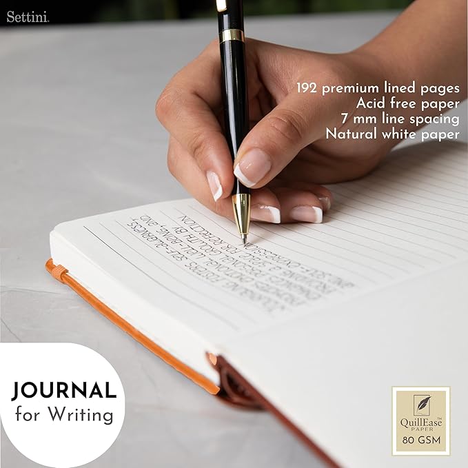 SETTINI Lined Journal, 192 Archival-Quality Pages, QuillEase Bleed-Free Paper - Image 8
