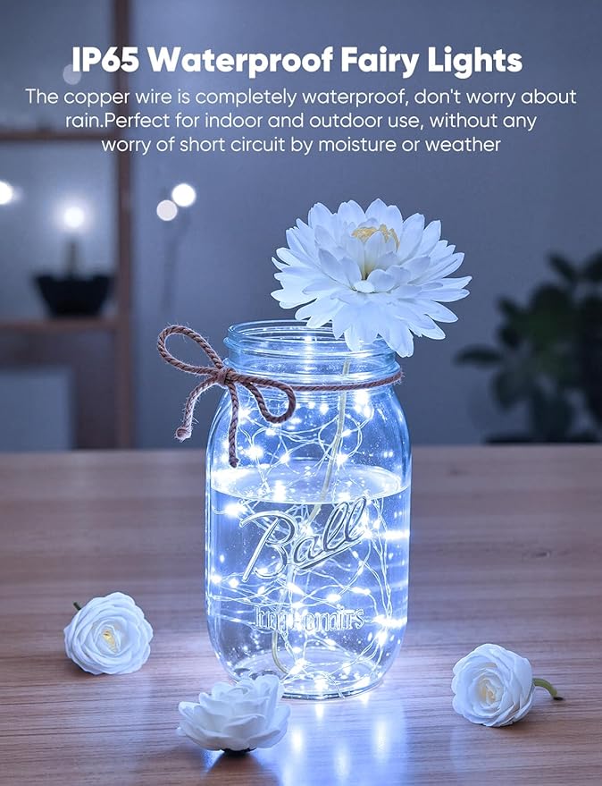 Brightown 24 Pack White LED Fairy Lights Battery Operated String Lights - Image 5