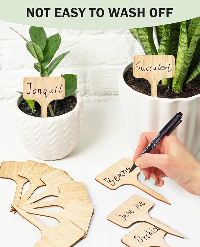 Homenote Bamboo Plant Labels 60Pcs Plant Tags - Image 4
