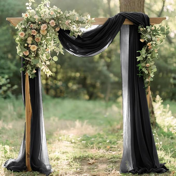 Black Fall Halloween Elegant Arch Draping Fabric Outdoor 1 Panel 29" × 20Ft - Image 5