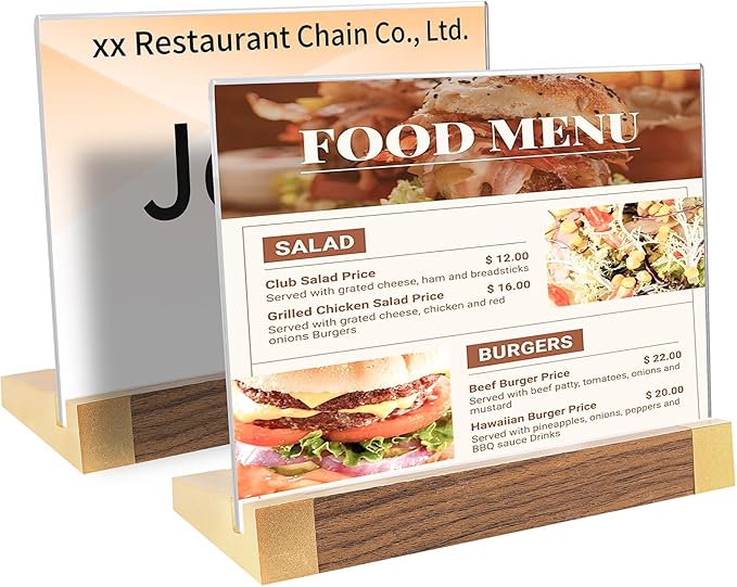 Acrylic Sign Holder 5"x7" Tabletop Display Clear Sign Board by LIANHELILAI