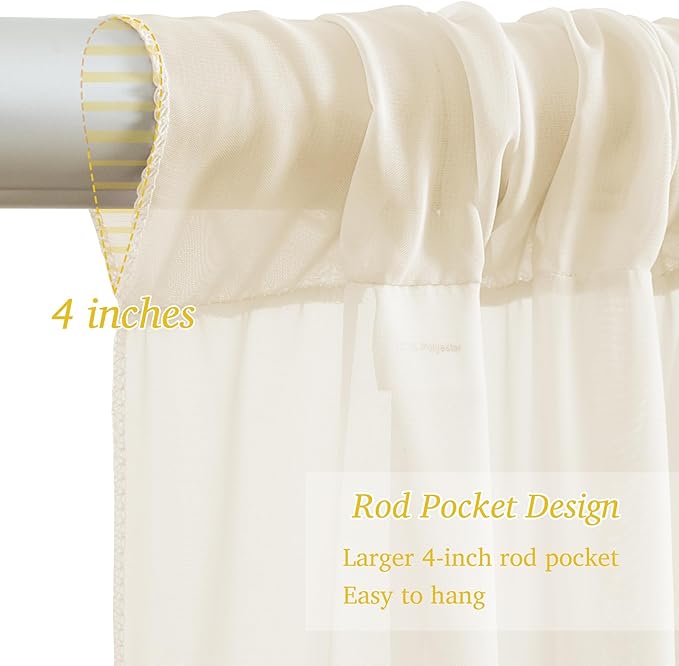 10x10ft Ivory Chiffon Backdrop Curtain - Image 5