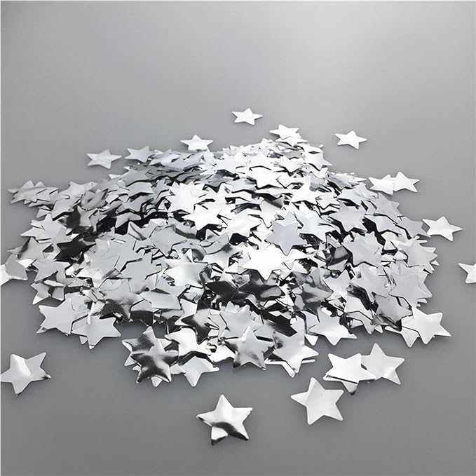Silver Star Foil Confetti Beautiful Metallic Table Confetti Glitter - Image 6