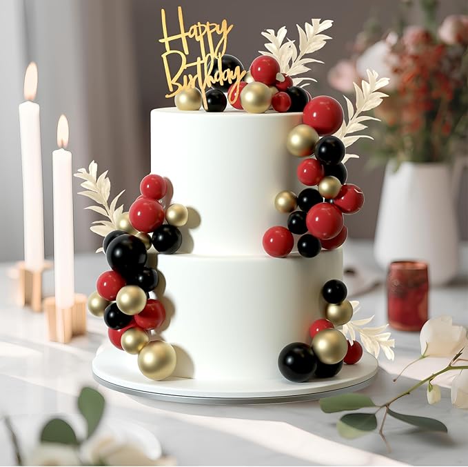 MIAHART Ball Cake Toppers Boho Grass Cake Topper Ball Cake Insert Decoration - Image 3