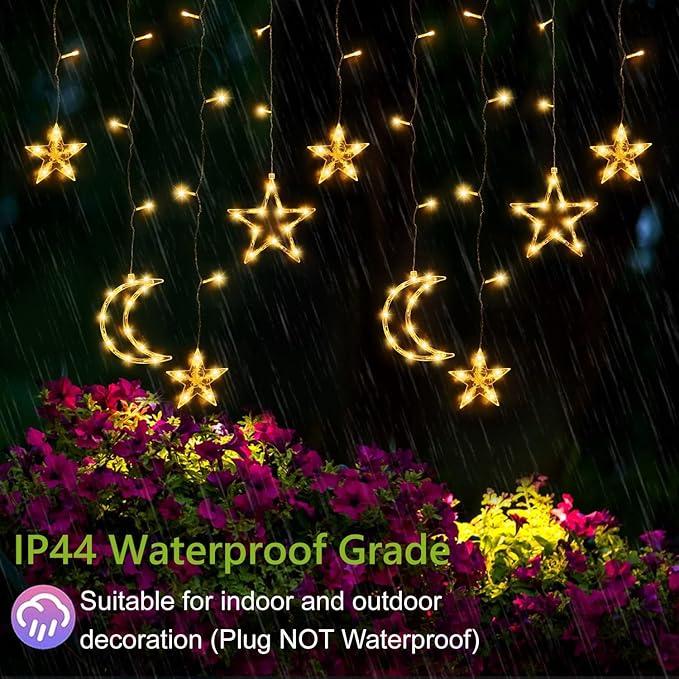 PUHONG Christmas Lights, 11.48FT Curtain String Lights - Image 4