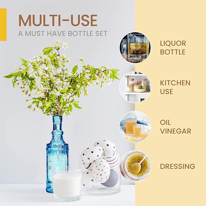Assorted Blue Glass Bottles - Image 6