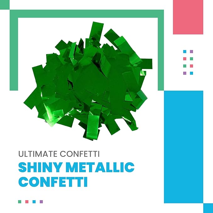 Ultimate Confetti, Rectangular Green Mylar Shiny Foil Metallic Confetti - Image 2