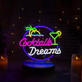 Cocktails and Dreams Palm Neon Sign by Roouneon