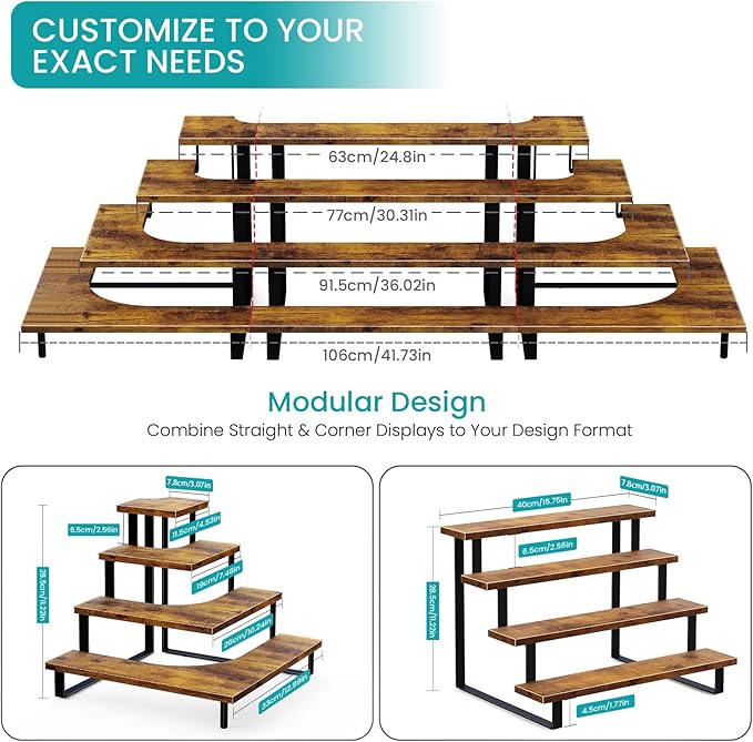 ELITEROO Wooden Cupcake Stand, Tiered Cupcake Display Tower Stand - Image 4