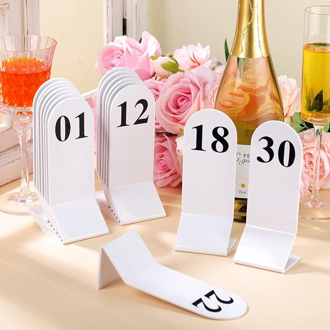 Remerry 50 Pcs Table Numbers 1-50 Acrylic Double Sided Number Cards Acrylic - Image 5
