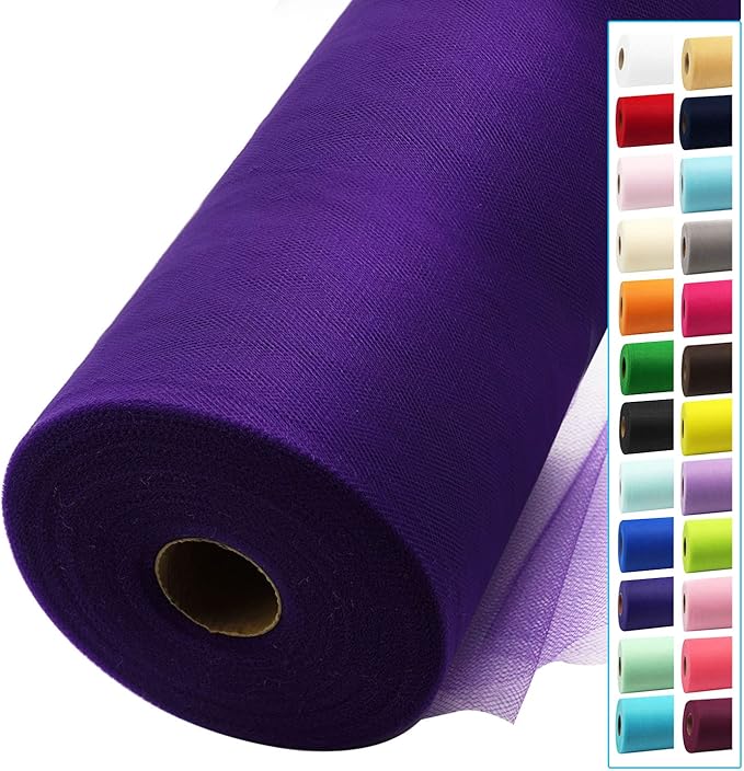 Purple Tulle Fabric Rolls 54 Inch by 40 Yards Tulle Bolt Spool by IONTACH