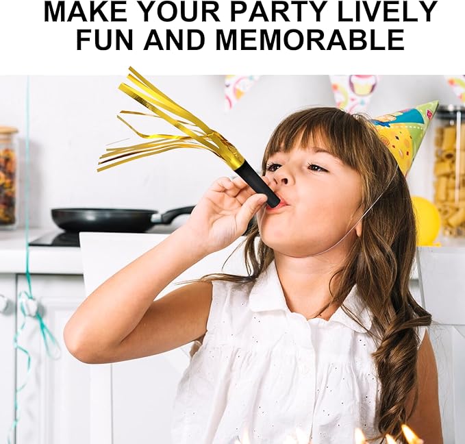 24 Pcs Party Horns, Party blowers Noise Makers, Graduation Noise Makers Glitter - Image 4