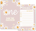 Daisy 1st Birthday Invitations for Girls, Daisy One Birthday Party Invitaions by Fablus