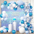 24PCS Colorful Ice Blue Shimmer Wall Backdrop, Square Sequin Photo Backdrops by ZEBMOON