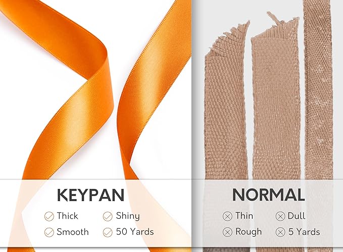 Orange Satin Ribbon 7/8 Inch x 50 Yards Double-Faced - Image 4