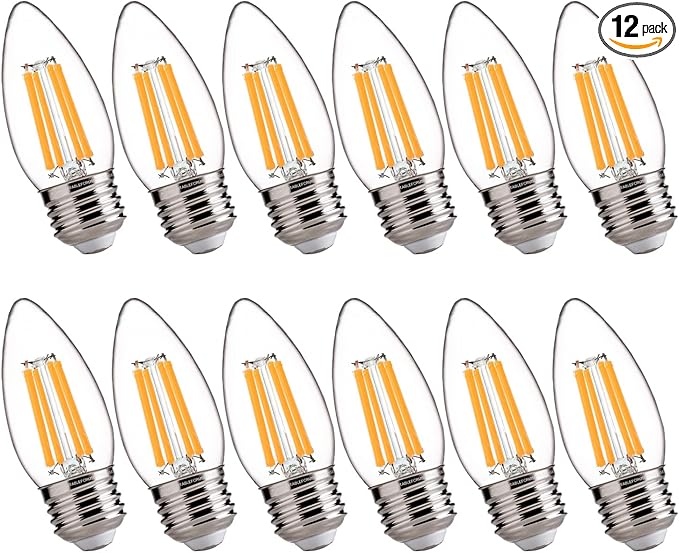 FLSNT 100W Equivalent LED Candelabra Bulbs, 800LM Dimmable LED Chandelier Light by FLSNT