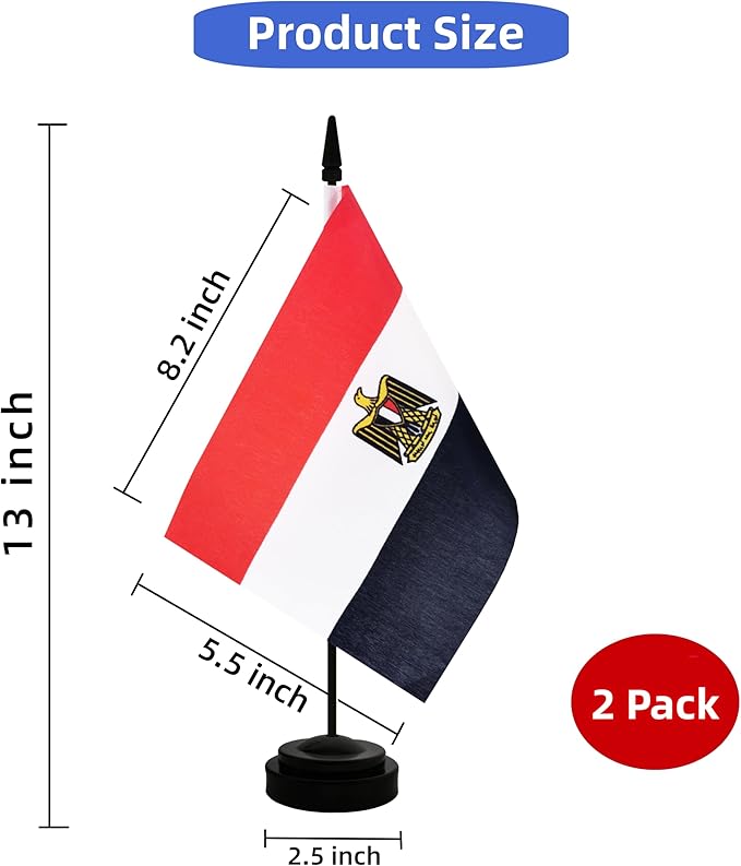 2 Pack Egypt Desk Flag, Egyptian Table Office Flag - Image 2