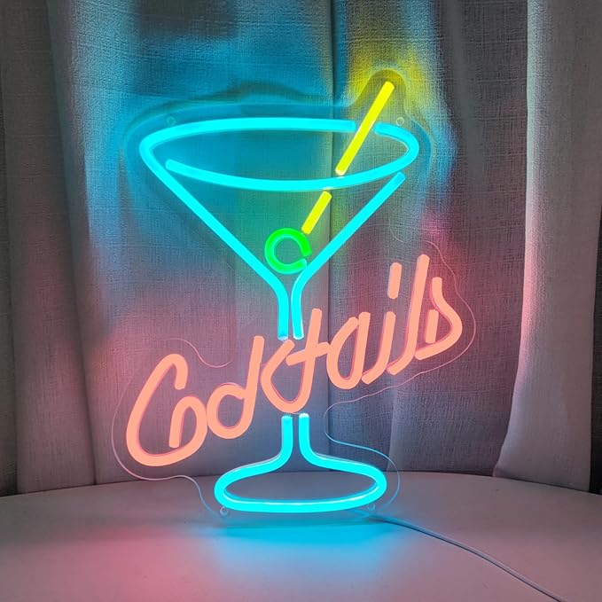 Cocktail Neon Sign, Hanging Chain LED Sign - Image 4