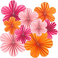 SUNBEAUTY 9 PCS Pink and Orange Party Decorations Pink Party Decorations Paper by SUNBEAUTY