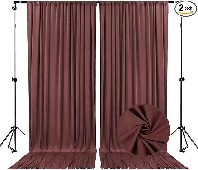 10 x 7 Feet Red Brown Backdrop Curtain by ZEBMOON