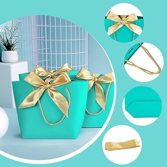 HUAPRINT Gift Bags with Handles, 7.48×3.54×7.9 inches, Party Favor Bags with - Image 4