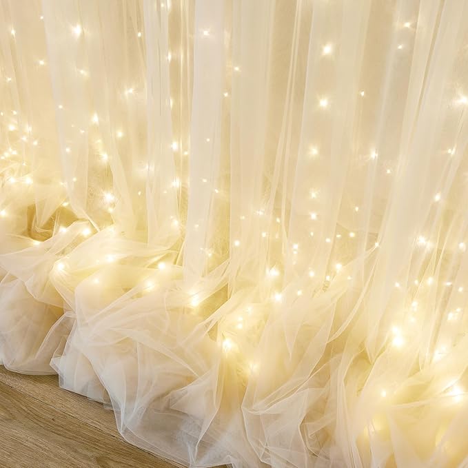 10ft x 10ft Champagne Tulle Backdrop Curtain - Image 6