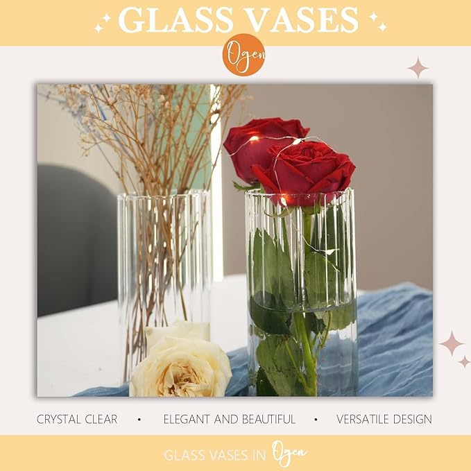 12pcs Glass Vase Cylinder Vases - Image 4