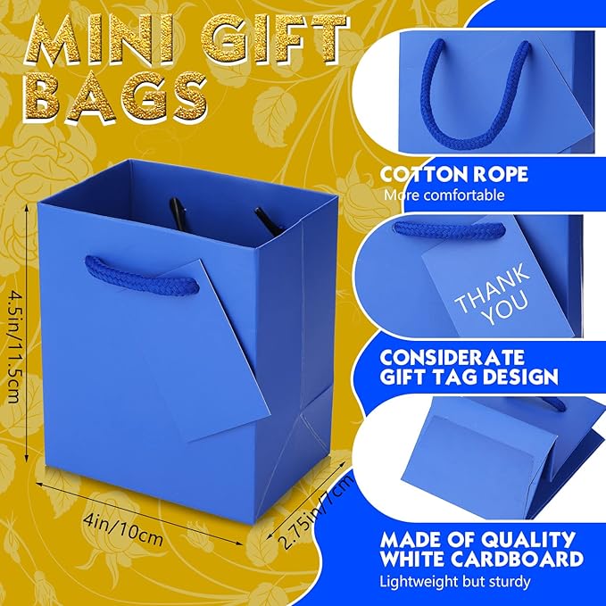 Sherr 100 Pack Mini Gift Bags Bulk, 4 x 2.75 x 4.5 Inches Paper Bags - Image 2