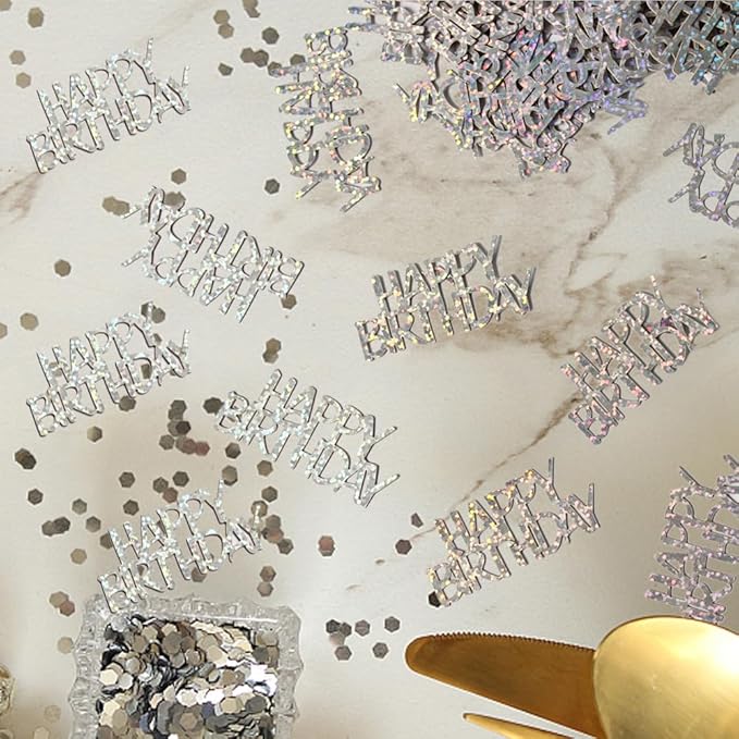 100PC Confetti Happy Birthday Table Decorations - Image 2