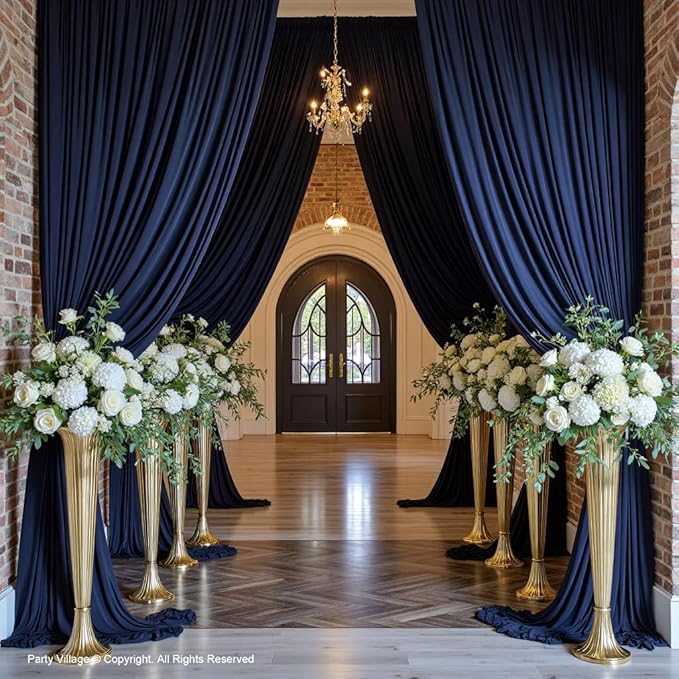 PartyVillage 20ft×15ft Navy Blue Backdrop Curtain - Image 5