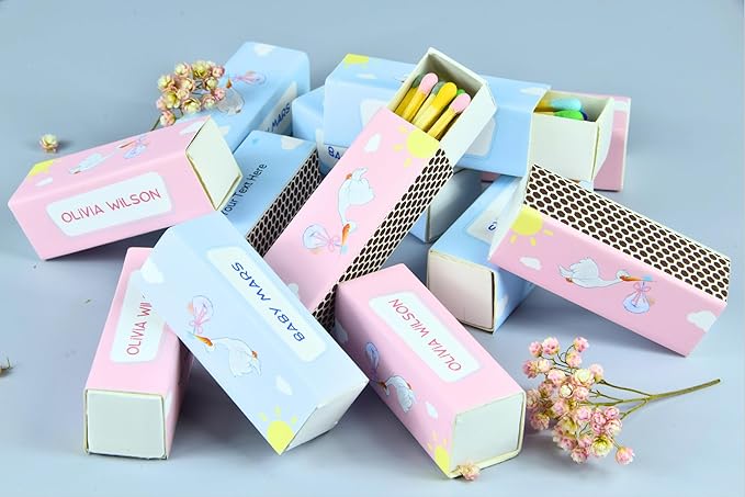 Customizable Baby Shower Matchboxes – Set of 10 – Cute Baby Design – Colorful - Image 4