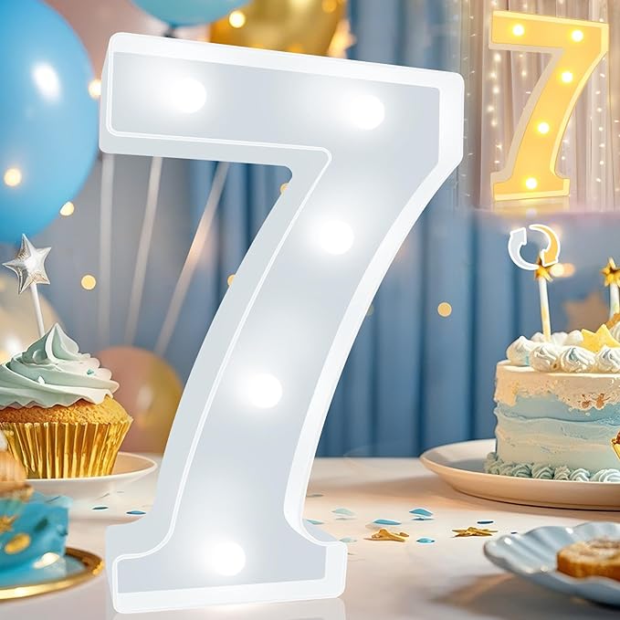 Pooqla LED Light Up Numbers, Warm White and Cool White Decorative Lighted by Pooqla