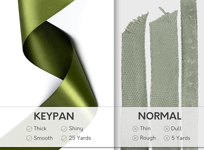 Moss Green 2.5 Inch Double-Faced Satin Ribbon 25 Yards - Image 4