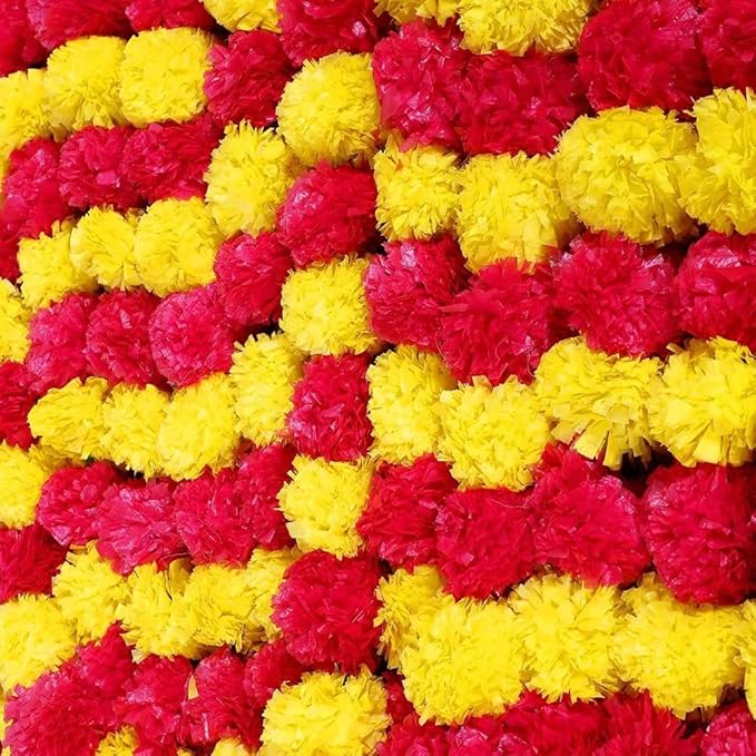 Artificial Marigold Garland for Decorations Pack of 5 - Image 2
