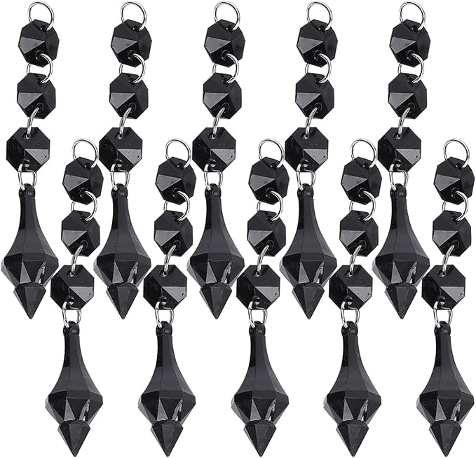 Buachois 10Pcs Clear Acrylic Crystal Ornament Beads Garland Chandelier Hanging by Buachois