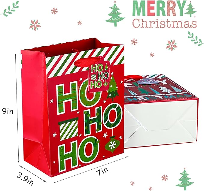 GITMIWS 12 Pack Christmas Paper Gift Bags - Image 3