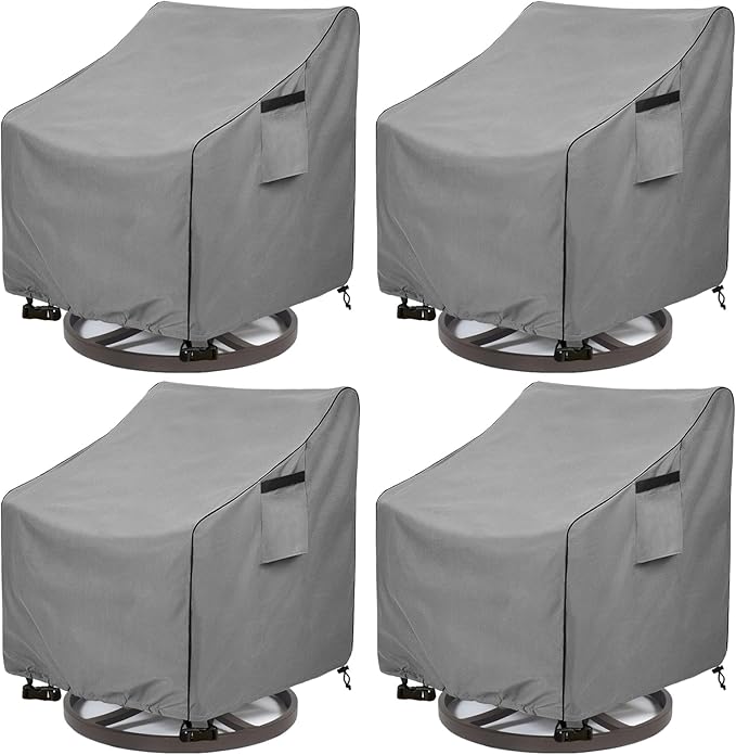 Patio Swivel Chair Cover 4 Pack, Waterproof Heavy Duty Outdoor Chair Covers by Okcool